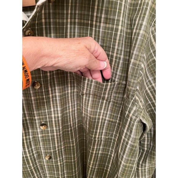 C.E. Schmidt Workwear‎ Mens Green & White Plaid Button-Up Shirt XL - Picture 4 of 11
